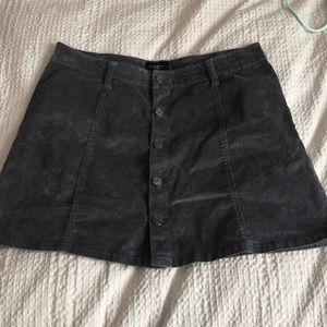 Button up corduroy gray skirt